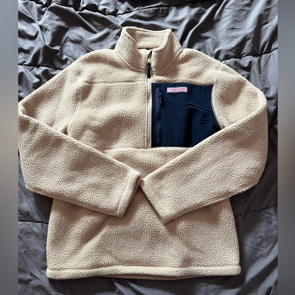 VINEYARD VINES HALF ZIP FLEECE SWEATER